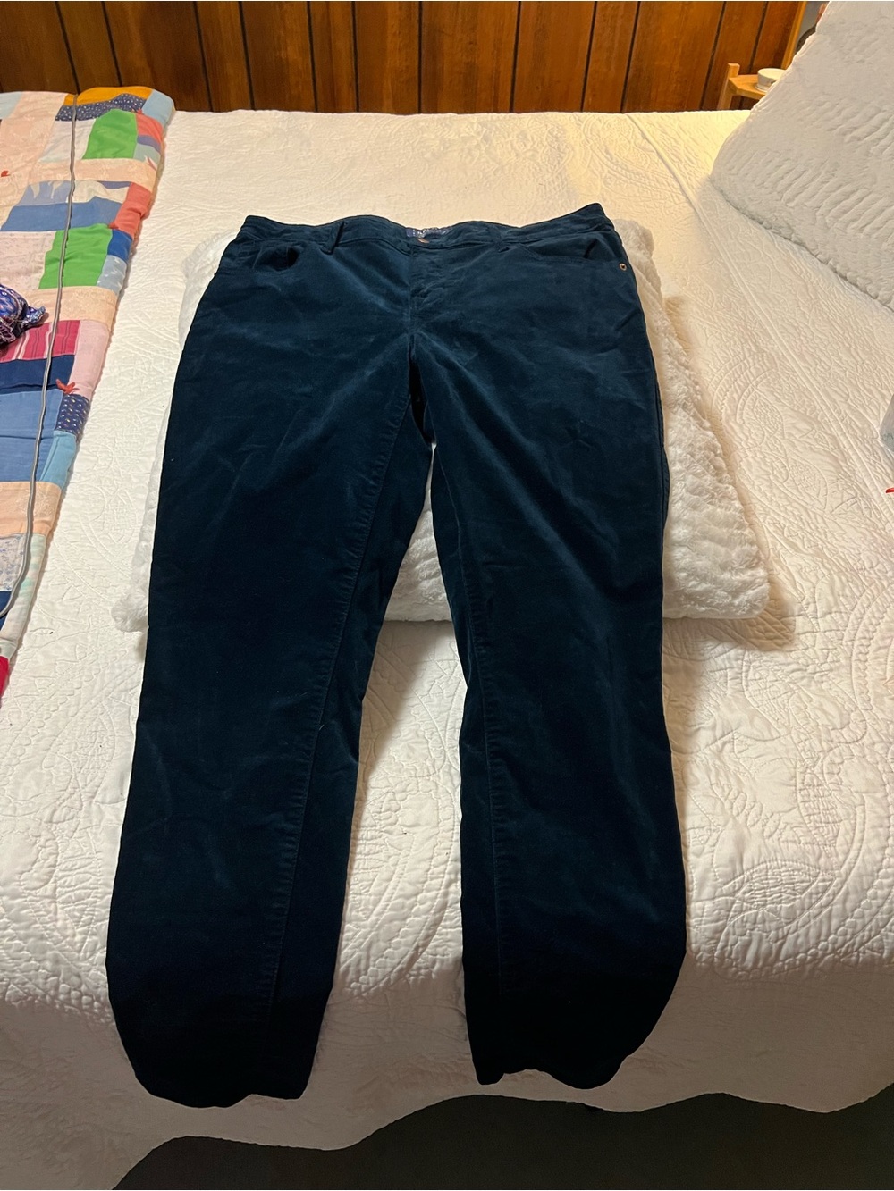 Old Navy Dark Teal Straight-Leg Velour Pants